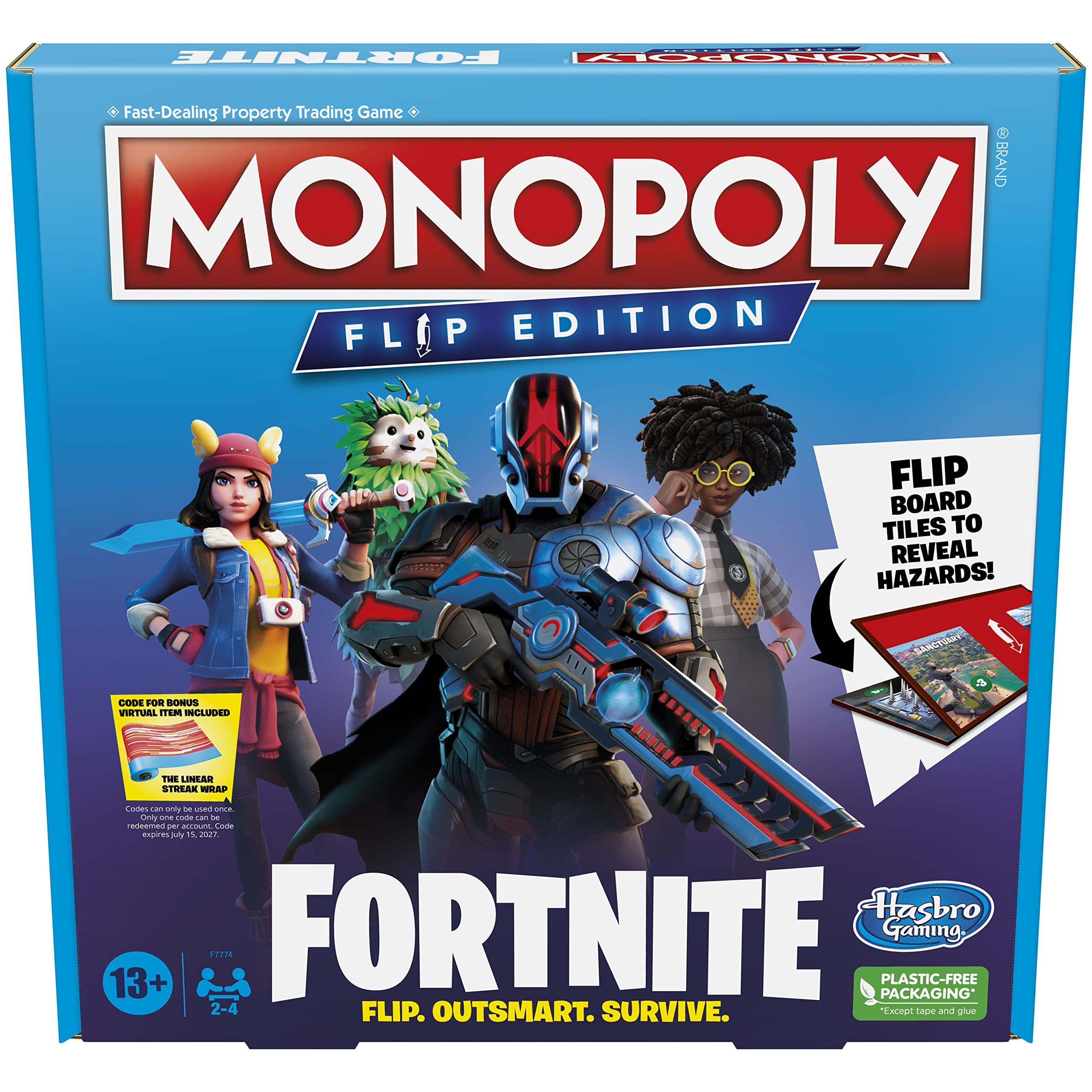 Hasbro Gaming Monopoly Flip Edition Fortnite Board Game | 2–4 Players, Ages 13+