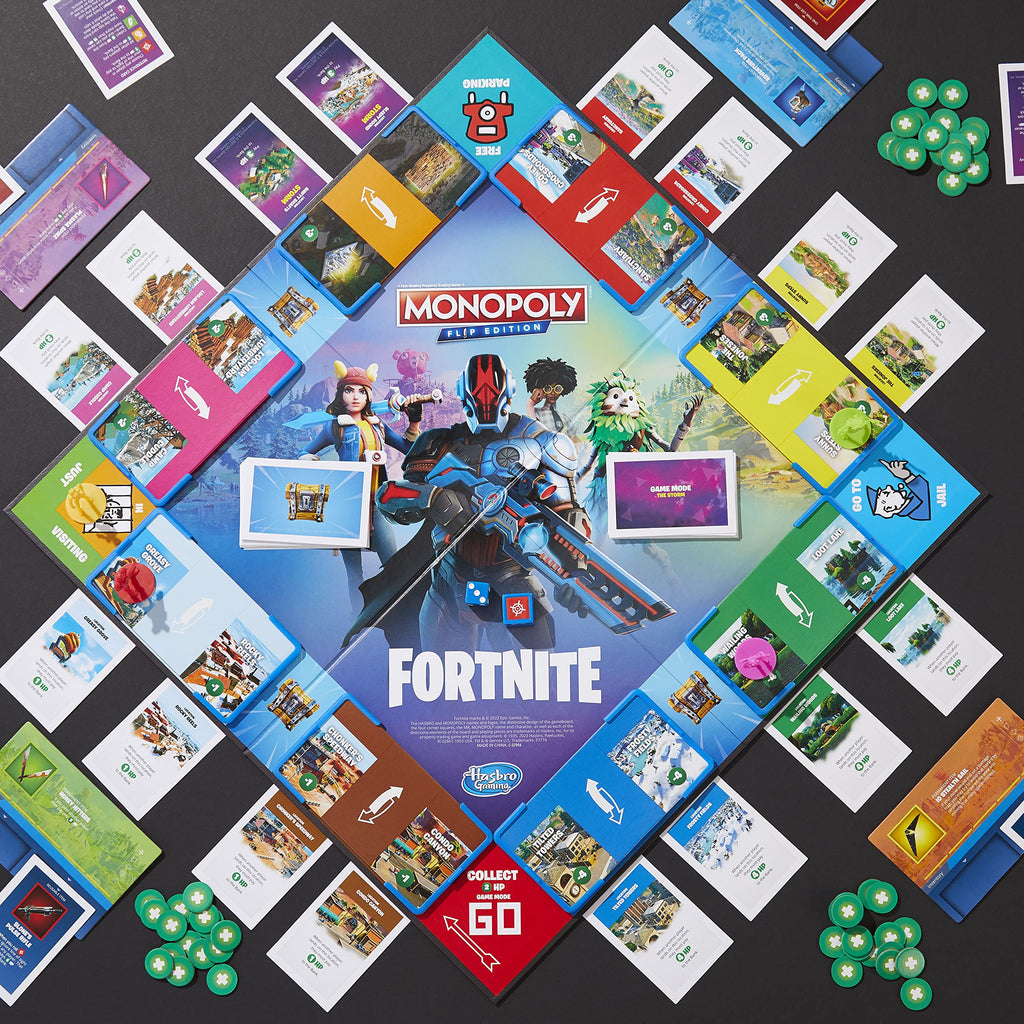 Hasbro Gaming Monopoly Flip Edition Fortnite Board Game | 2–4 Players, Ages 13+