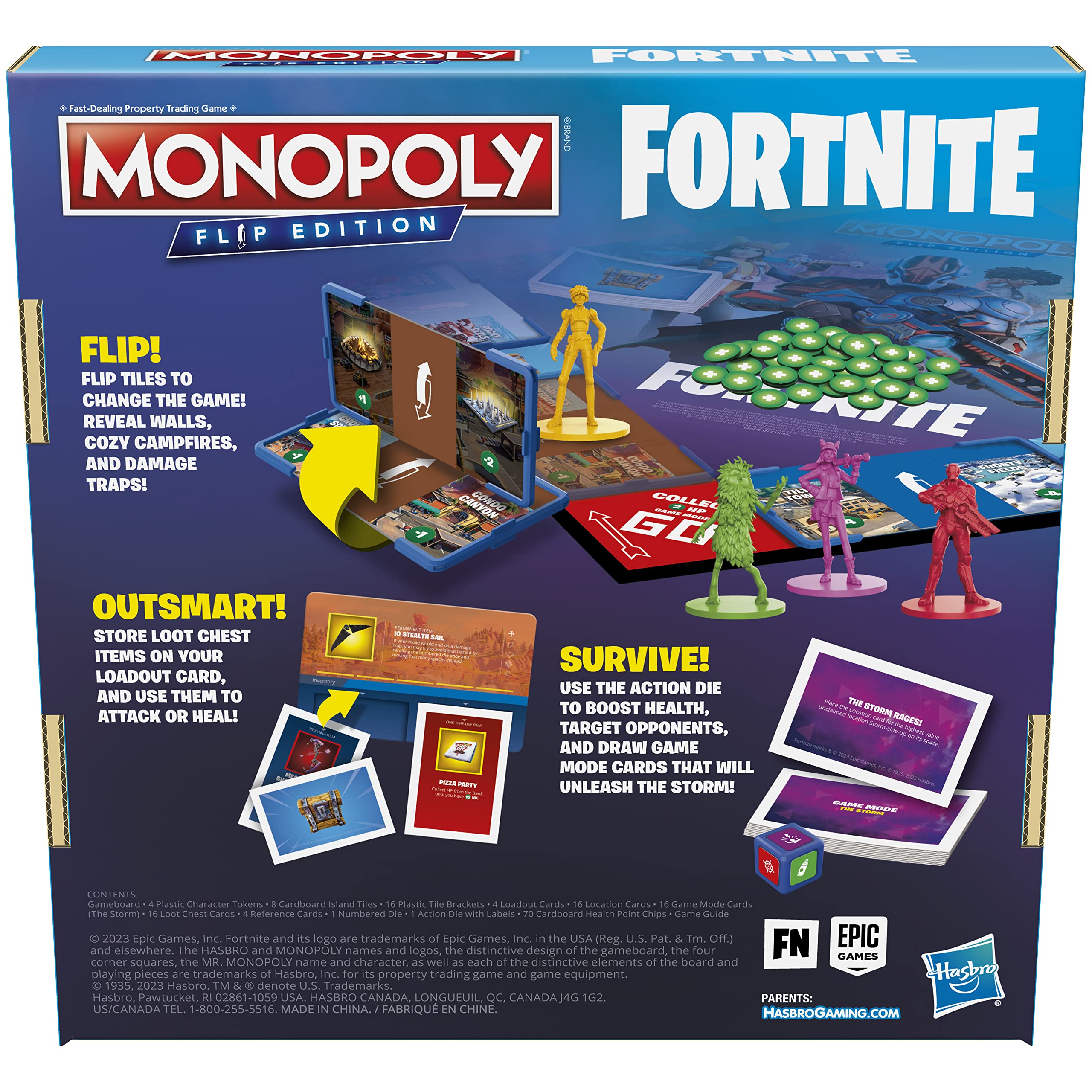 Hasbro Gaming Monopoly Flip Edition Fortnite Board Game | 2–4 Players, Ages 13+
