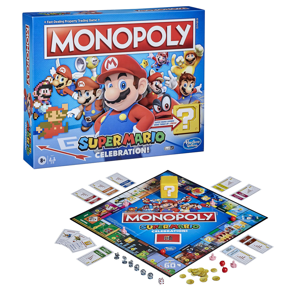Hasbro Gaming Monopoly Super Mario Celebration Edition | Family Board Game for 4 Players, Ages 8+