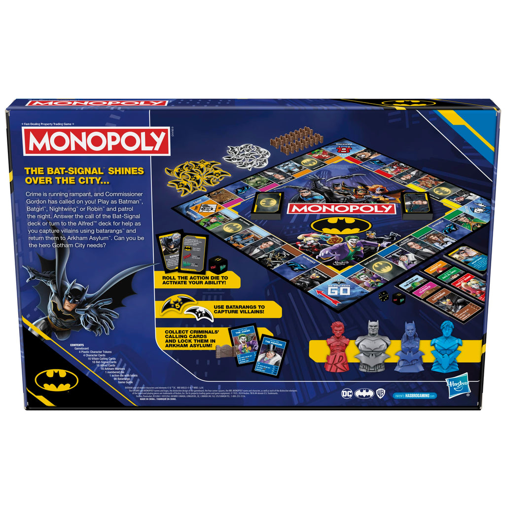Hasbro Monopoly Batman Edition Board Game – Gotham City Strategy for 2–4 Players (Ages 8+)