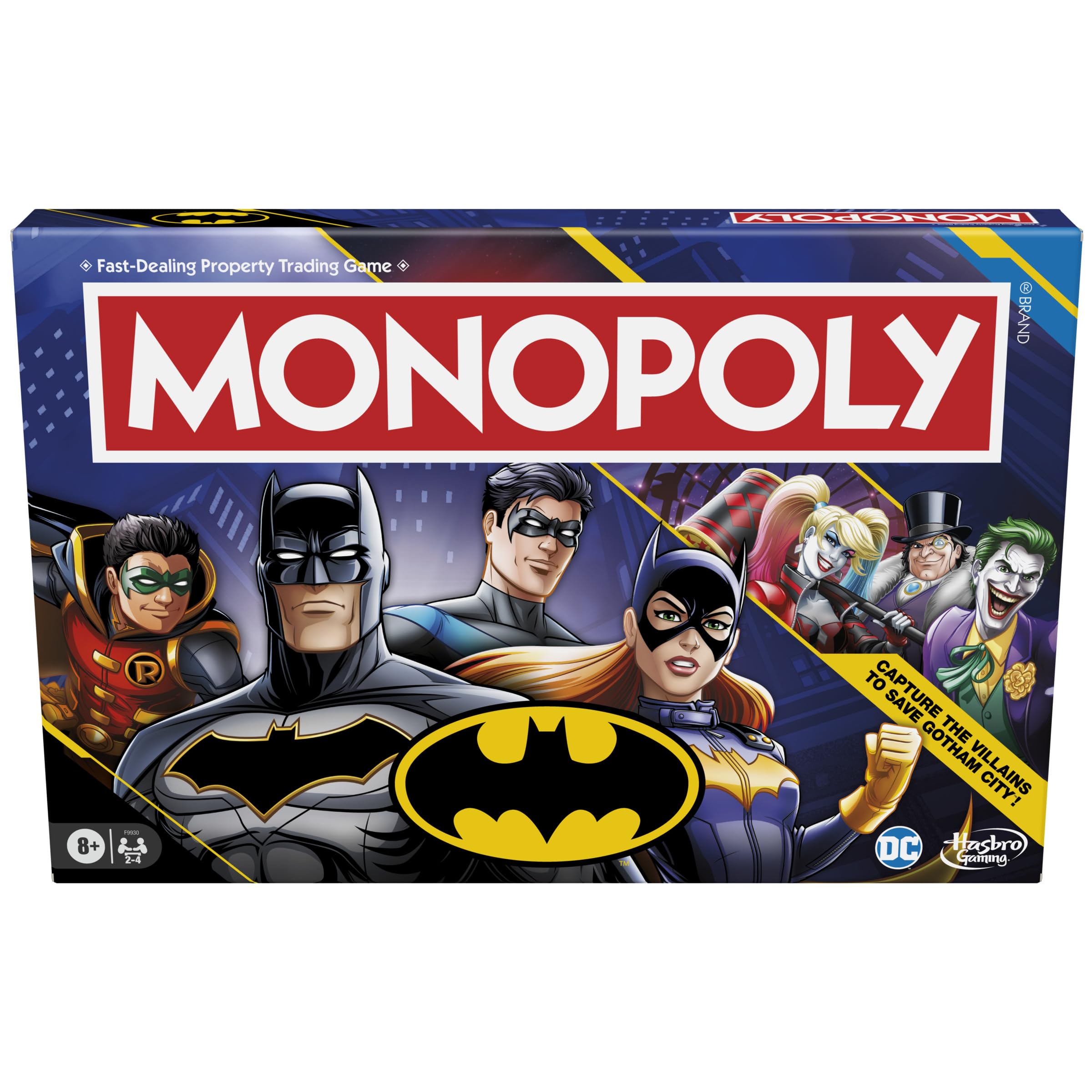 Hasbro Monopoly Batman Edition Board Game – Gotham City Strategy for 2–4 Players (Ages 8+)