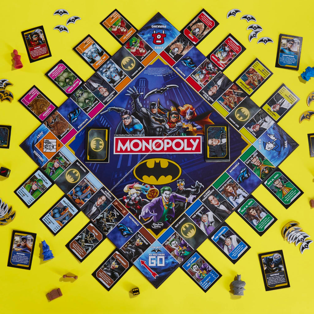Hasbro Monopoly Batman Edition Board Game – Gotham City Strategy for 2–4 Players (Ages 8+)