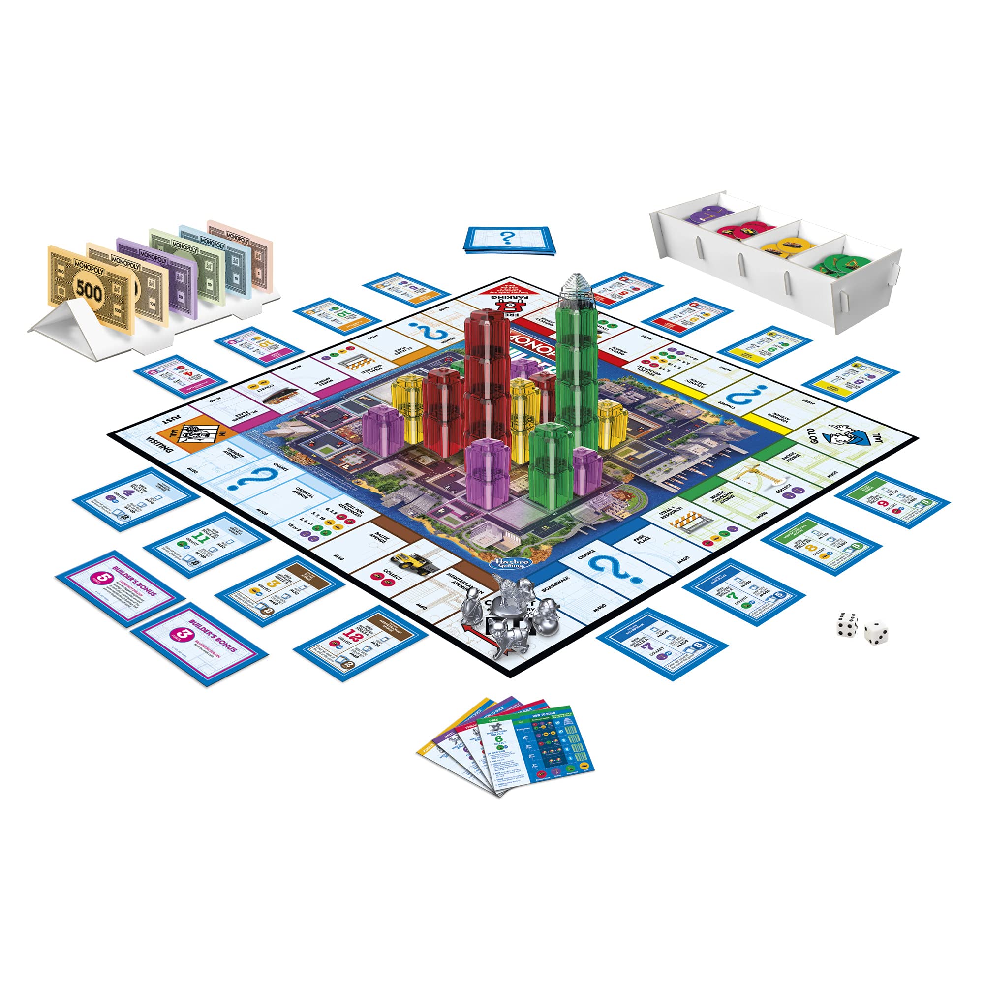 Monopoly Builder Board Game — Hasbro Gaming | Strategy & Building for 2-4 Players (Ages 8+)