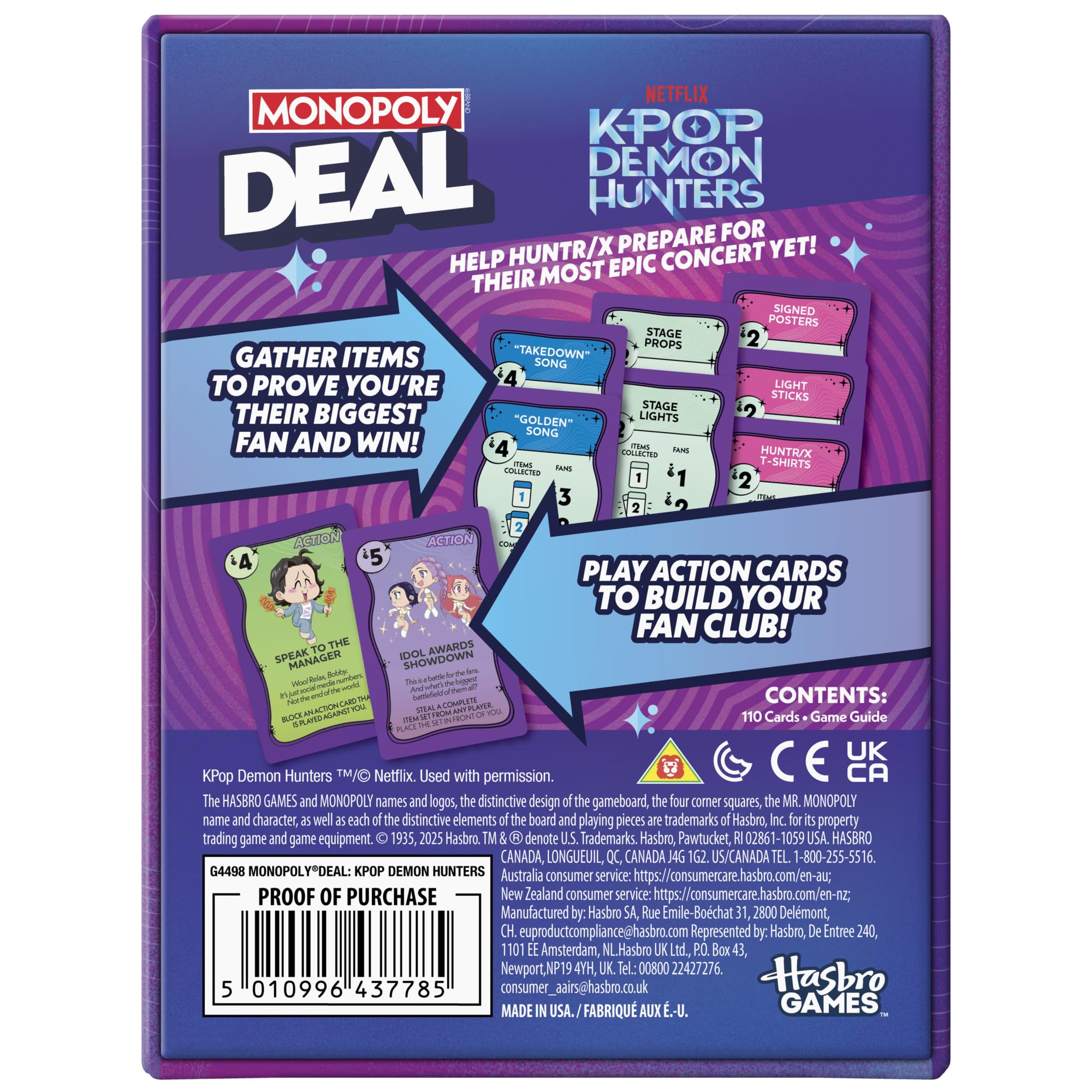 Monopoly Deal: KPop Demon Hunters Card Game by Hasbro Gaming | 2-5 Players | 15-Minute Family Card Game