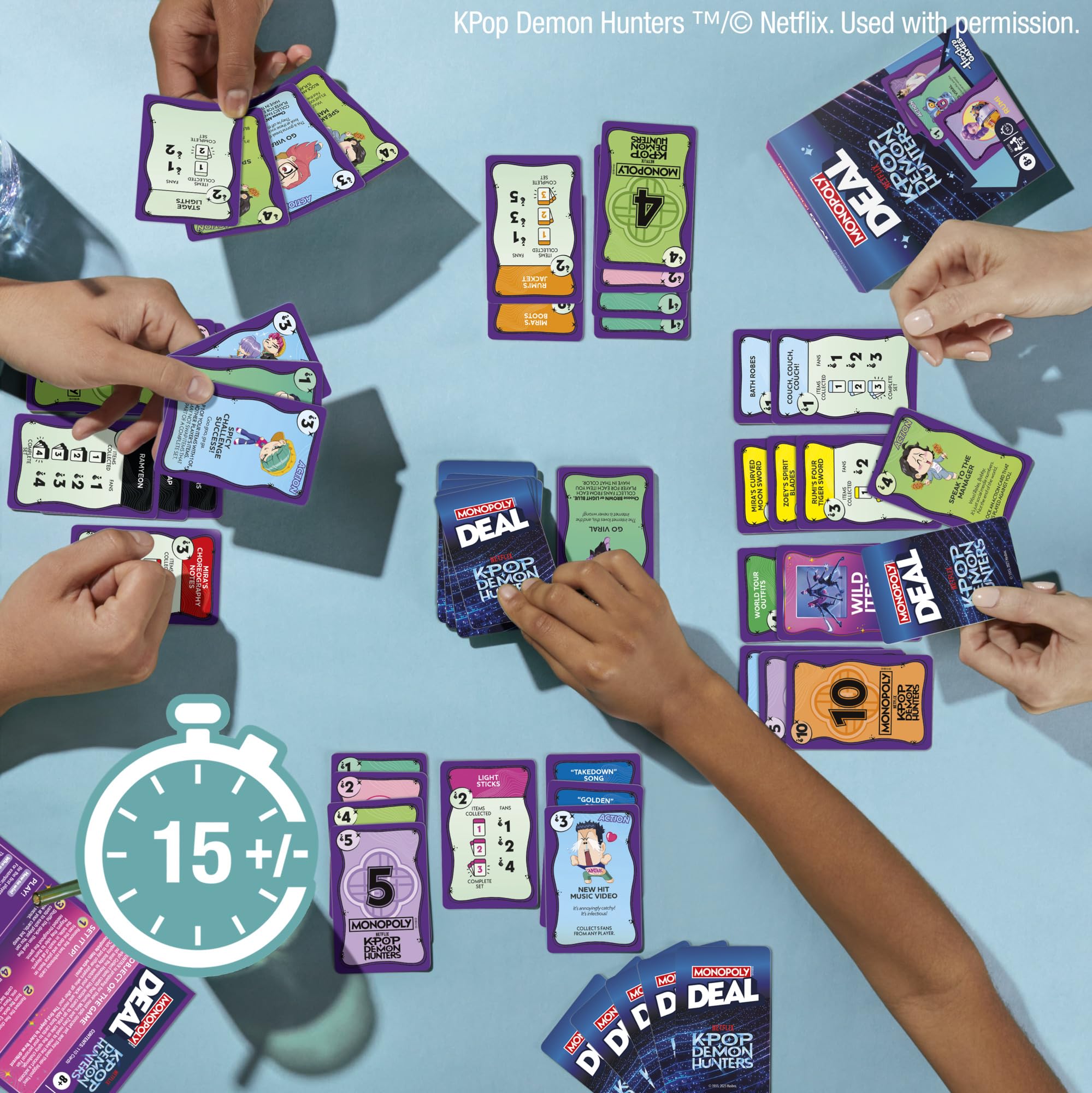 Monopoly Deal: KPop Demon Hunters Card Game by Hasbro Gaming | 2-5 Players | 15-Minute Family Card Game