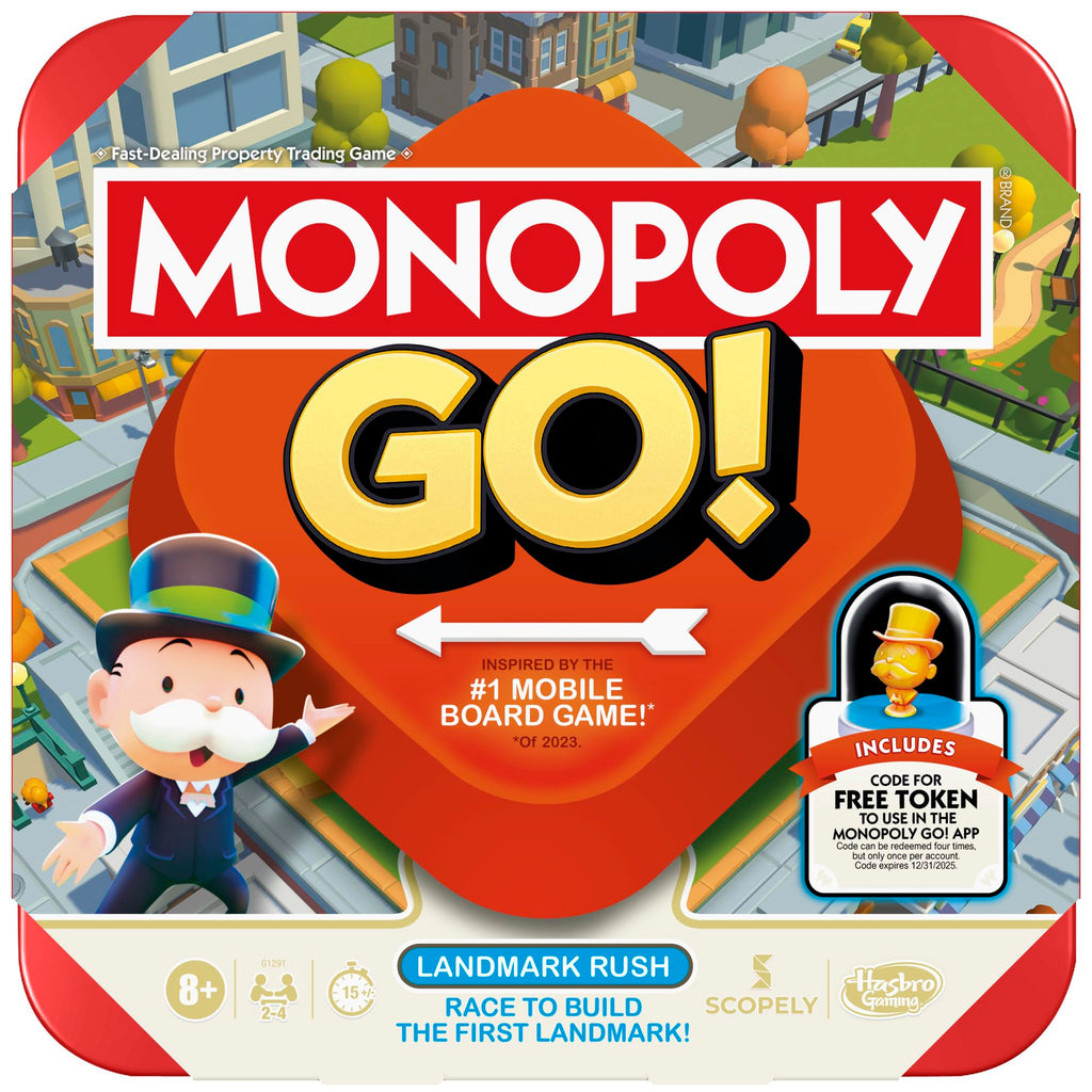 Hasbro Monopoly GO! Board Game – 2-4 Players, 15-Min Quick Family & Travel Fun
