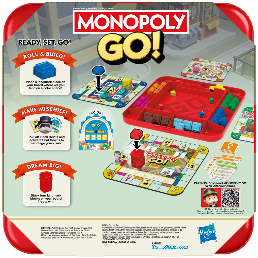 Hasbro Monopoly GO! Board Game – 2-4 Players, 15-Min Quick Family & Travel Fun