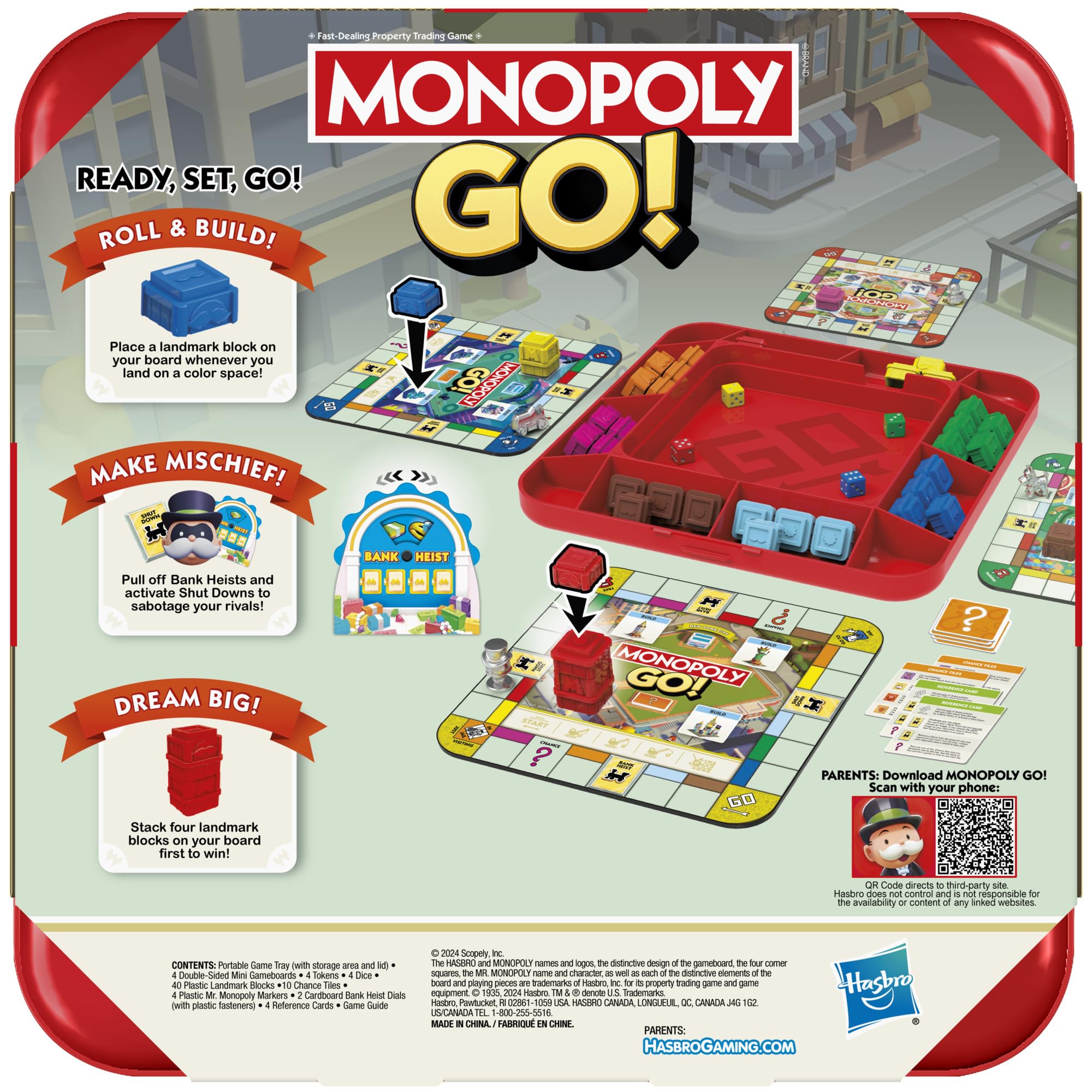 Hasbro Monopoly GO! Board Game – 2-4 Players, 15-Min Quick Family & Travel Fun