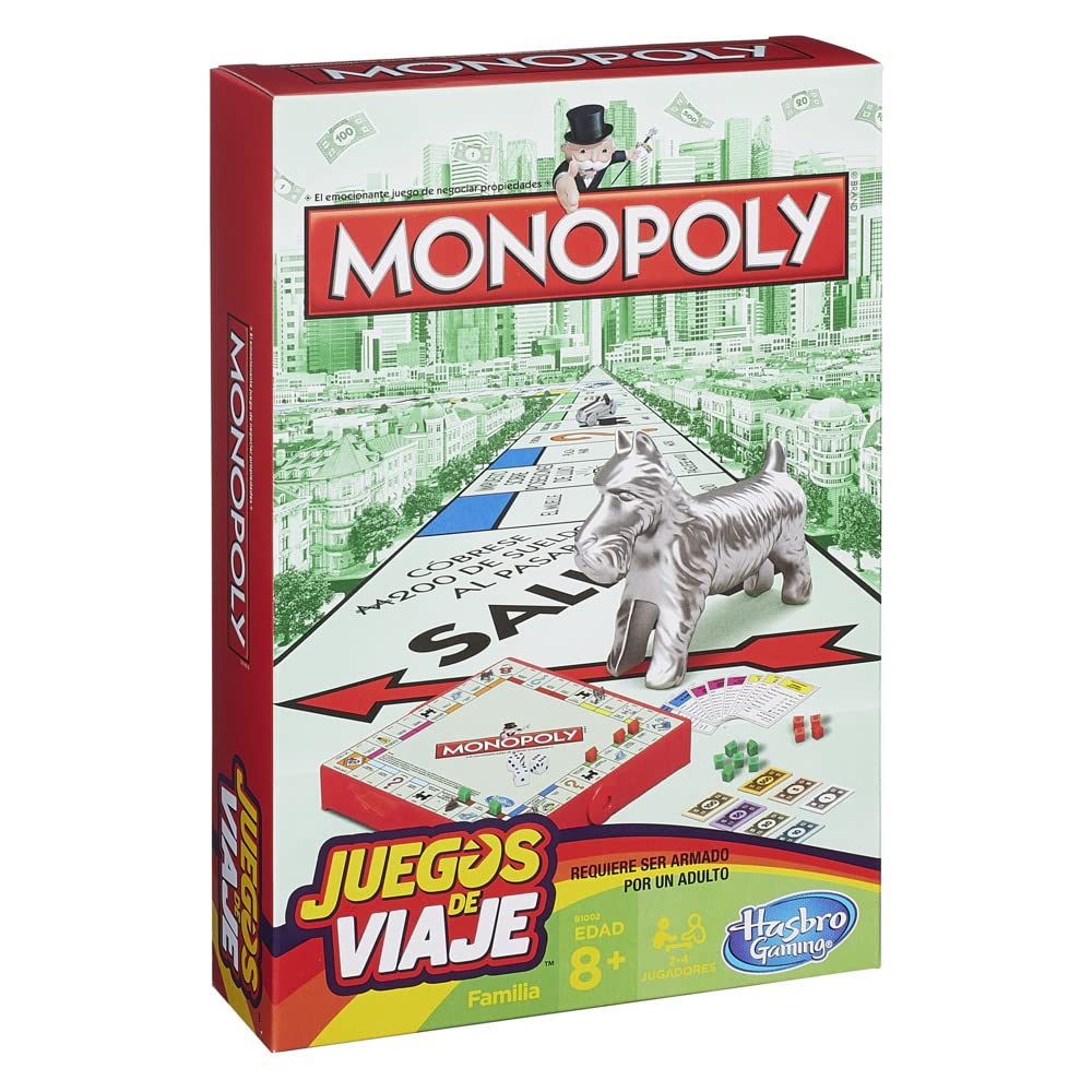 Hasbro Gaming Monopoly Grab & Go Game – Portable Classic Monopoly for Travel