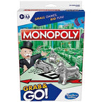 Hasbro Gaming Grab 'N GO Travel Game Monopoly – Portable Monopoly for 2–4 Players