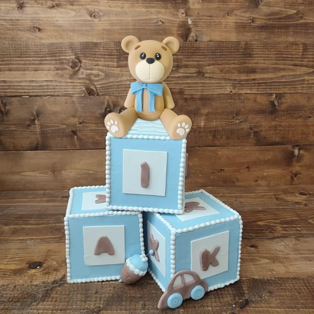 HAVAGDTM 3D Bear Cake Topper – Polymer Clay Bear Decoration for Baby Showers & Parties