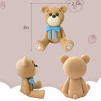 HAVAGDTM 3D Bear Cake Topper – Polymer Clay Bear Decoration for Baby Showers & Parties