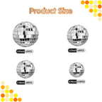 HAVAGDTM 27 PCS Disco Ball Cake Toppers – 4 Sizes for 70s Disco Theme Party Decor