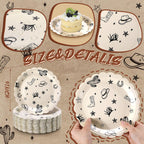 Havawish 100 Pcs Cowboy Party Plates – Western Theme Disposable Dinnerware for Parties