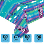Haxpacal Llama Theme Party Tablecloth 3 PCS – Disposable Video Game Table Covers, 86.6 x 51.2 in