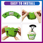 Haxpacal Video Game Cupcake Toppers & Wrappers – 96 Pcs Llama Party Decor