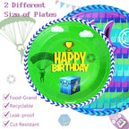 Haxpacal 64Pcs Video Games Llama Party Tableware Set – Plates, Forks & Napkins