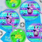 Haxpacal 64Pcs Video Games Llama Party Tableware Set – Plates, Forks & Napkins