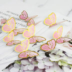 Hazyore Pink Butterfly Cake Toppers - 11pc Gold Metal Happy Birthday Topper Set for Cakes & Cupcakes