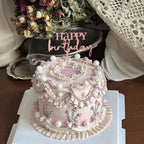 Hazyore Rose Gold Cake Topper – 6pc Acrylic Birthday Decorations