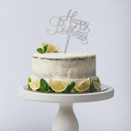 Hazyore Silvery Acrylic Birthday Cake Toppers – 6pcs Happy Birthday Letters