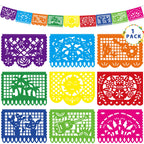 Heartome 18 ft Cinco de Mayo Fiesta Banner – 9 Papel Picado Flags