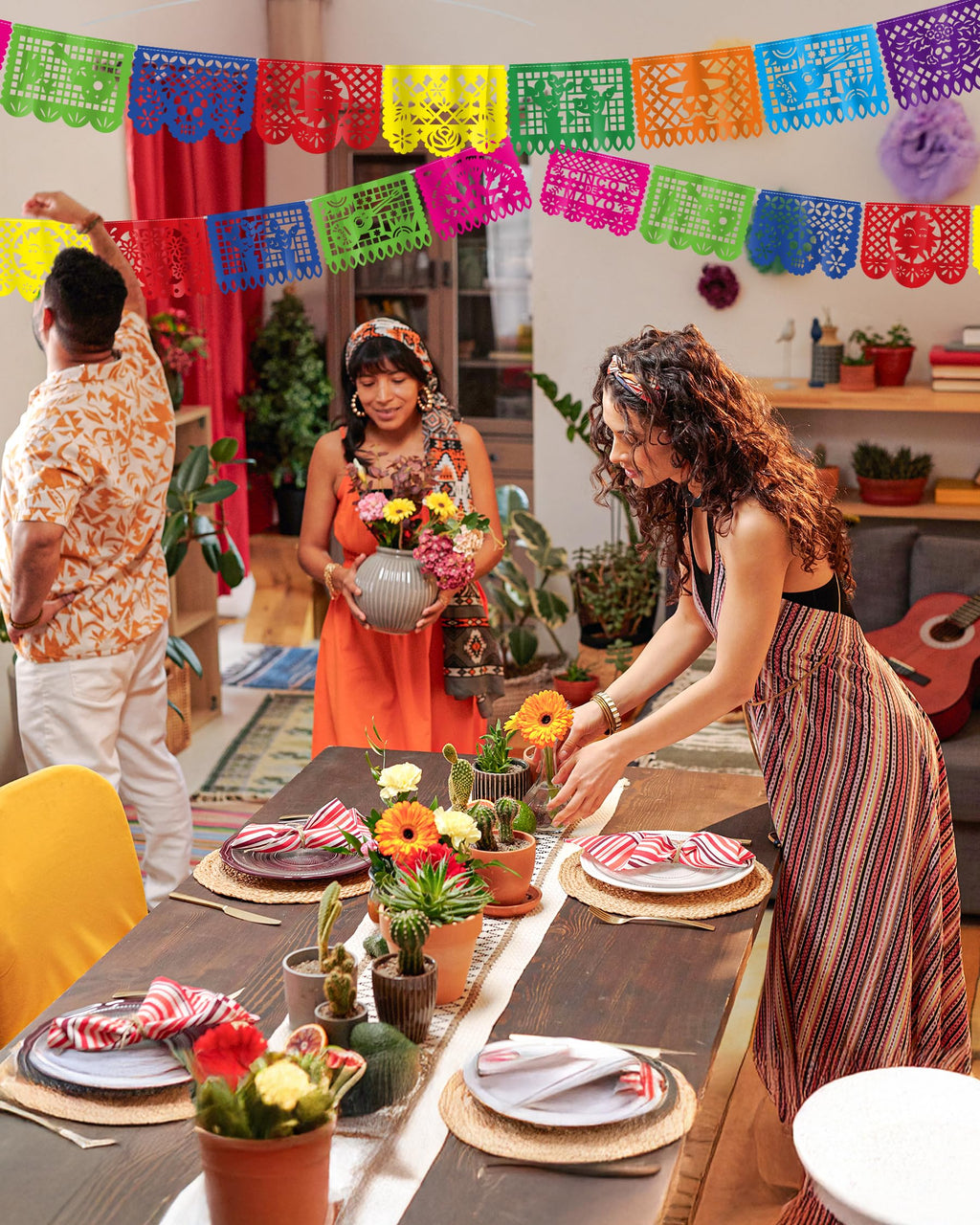 Heartome 36 Ft Cinco De Mayo & Dia de los Muertos Banner Set — 2 Pack Mexican Fiesta Decorations
