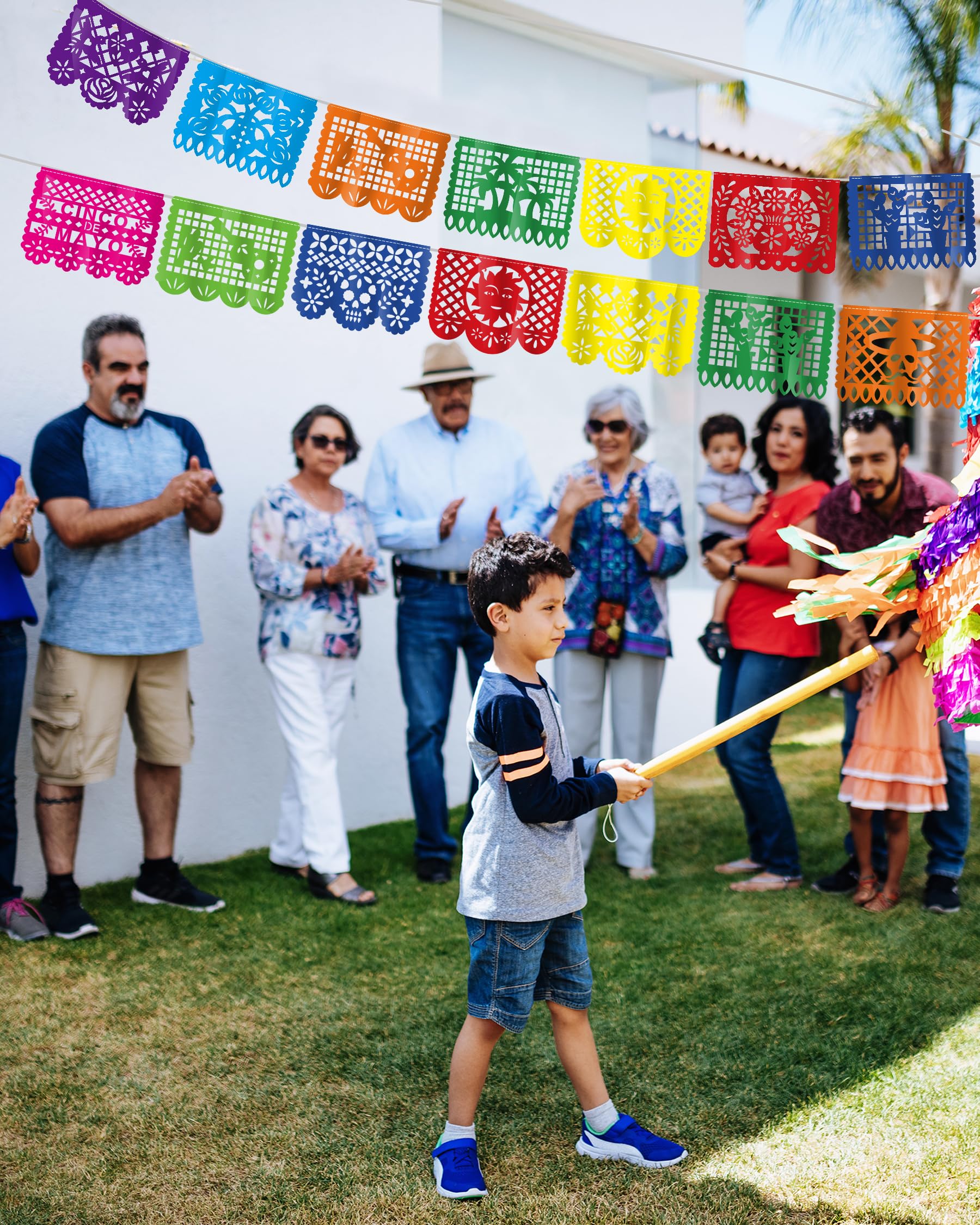 Heartome 36 Ft Cinco De Mayo & Dia de los Muertos Banner Set — 2 Pack Mexican Fiesta Decorations