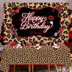Heboland Red Cheetah Backdrop 3x5ft – Cherry Leopard Birthday Banner for Photo Booth