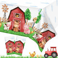 Heboland Farm Animal Tablecloth 3-Piece Set, 54 x 108 in — Barnyard Party Essentials