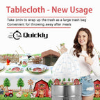 Heboland Farm Animal Tablecloth 3-Piece Set, 54 x 108 in — Barnyard Party Essentials