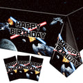 Heboland 3-Piece Space Battleship Tablecloth Set – 54 x 108 in Galaxy Starship Birthday Decorations