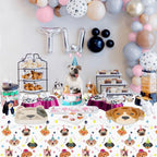 Hegbolke 81 Pcs Dog Party Decorations – Plates, Napkins, Puppy Tablecloth & Black Forks | Kid Puppy Themed Birthday Party Supplies, Serves 20