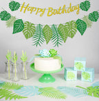 Hegbolke Hawaiian Birthday Banner – Glittery Luau Party Decor