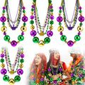 Henoyso 4-Pack 50-inch Jumbo Mardi Gras Bead Necklaces – Lighted & Unlighted Party Jewelry
