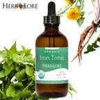 Herb Lore Iron Tonic - Organic Liquid Iron Drops for Kids & Women (4 fl oz) - Plant-Based & Vegan