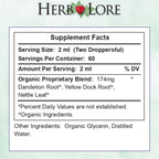 Herb Lore Iron Tonic - Organic Liquid Iron Drops for Kids & Women (4 fl oz) - Plant-Based & Vegan