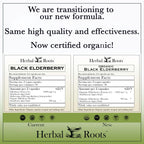 Herbal Roots Organic Black Elderberry Capsules - Max Strength | 60 Vegan Capsules