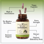 Herbal Roots Organic Black Elderberry Capsules - Max Strength | 60 Vegan Capsules