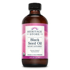 HERITAGE STORE Organic Black Seed Oil – Cold-Pressed Nigella Sativa, Thymoquinone, Vegan 8oz