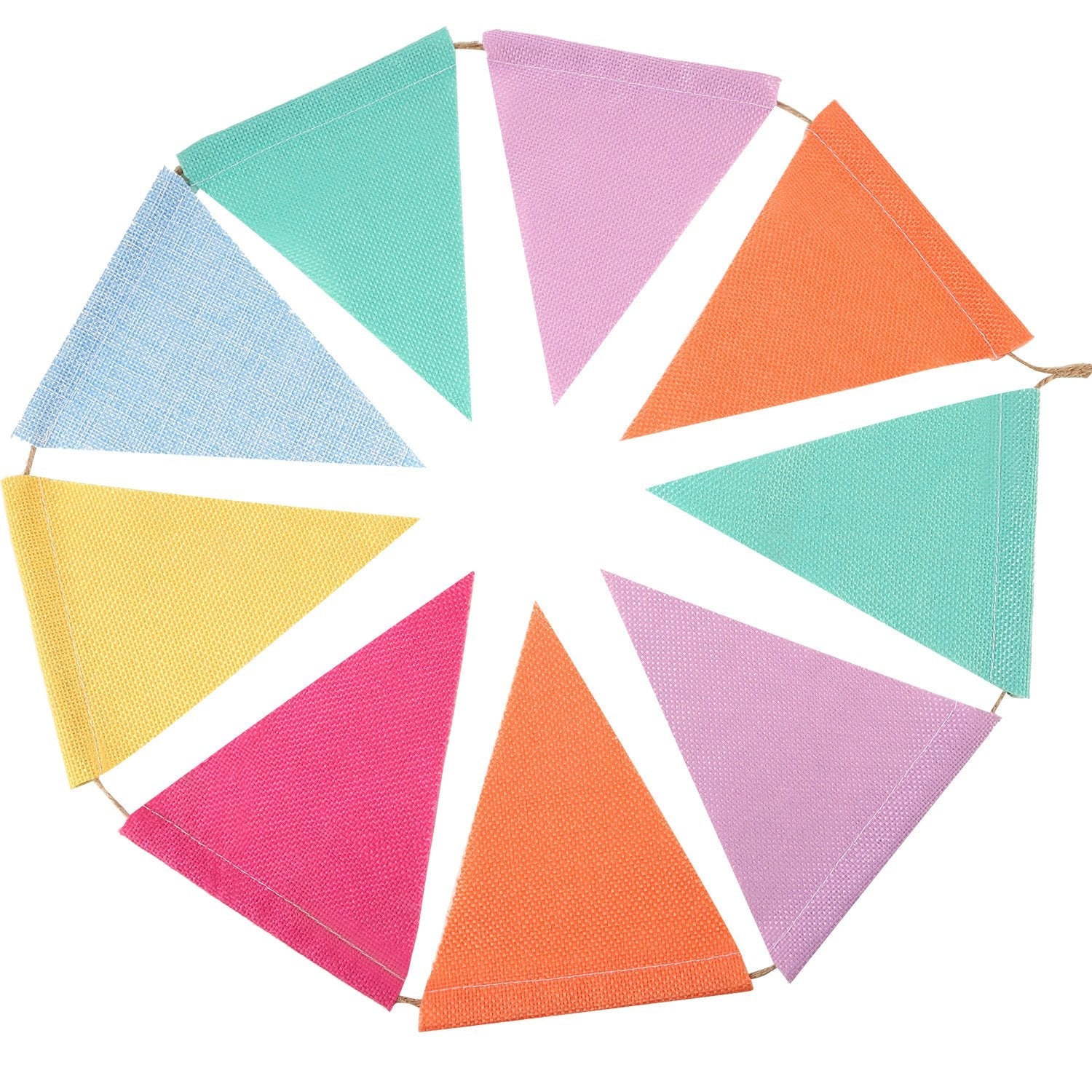 HESTYA 42-Piece Pastel Pennant Banner – Colorful Triangle Flags for Parties & Events