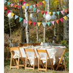 HESTYA 42-Piece Pastel Pennant Banner – Colorful Triangle Flags for Parties & Events