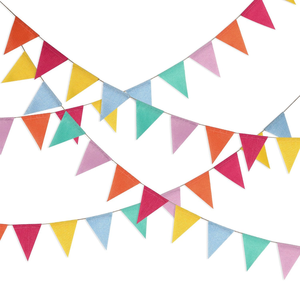 HESTYA 42-Piece Pastel Pennant Banner – Colorful Triangle Flags for Parties & Events