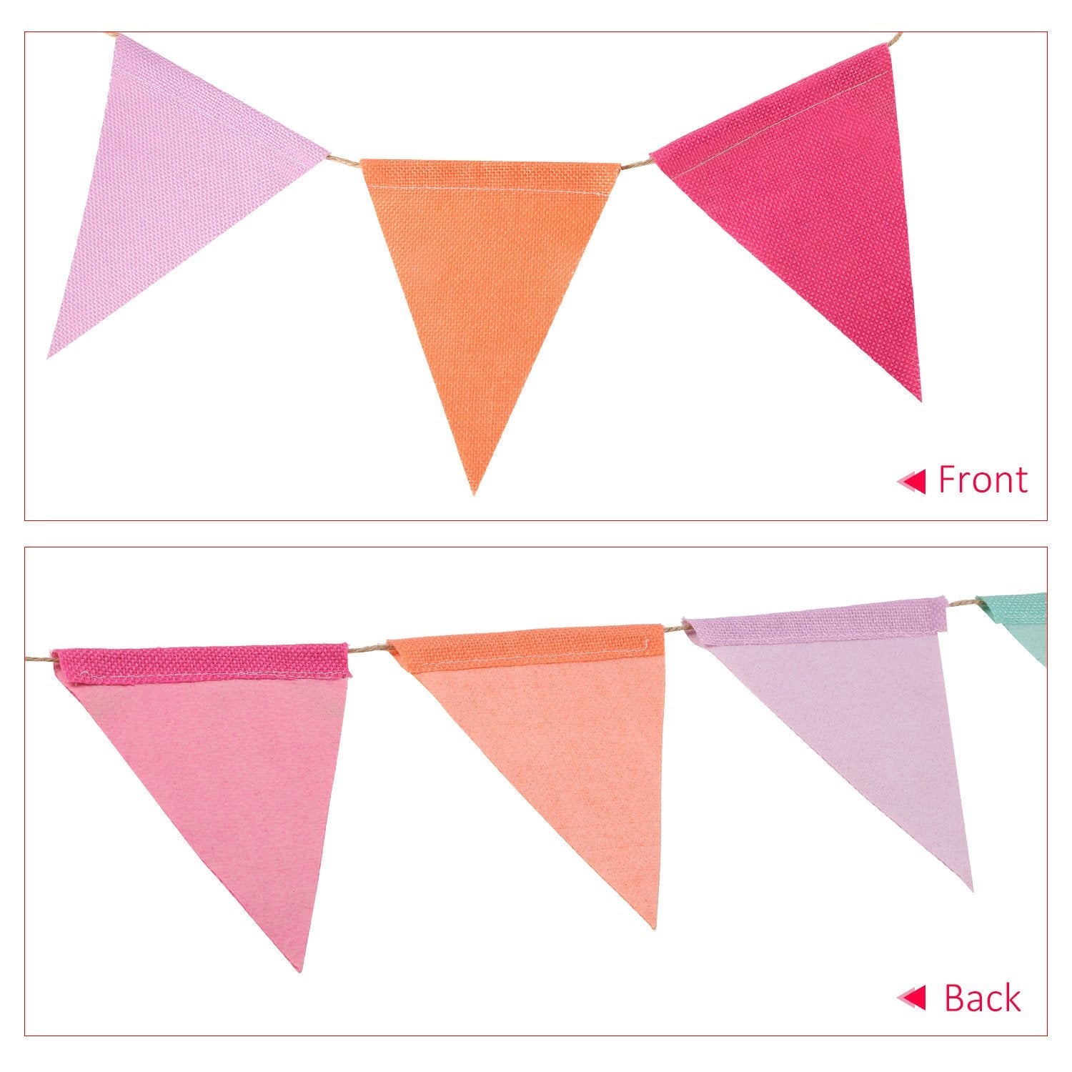 HESTYA 42-Piece Pastel Pennant Banner – Colorful Triangle Flags for Parties & Events