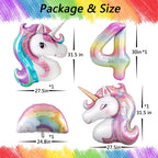 Heukikt Unicorn Party Decoration Set - 4th Birthday Balloons (Pink/Purple/Rainbow)