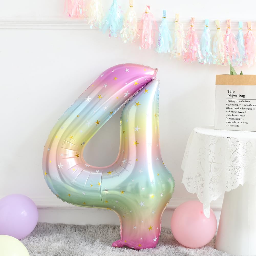Heukikt Unicorn Party Decoration Set - 4th Birthday Balloons (Pink/Purple/Rainbow)