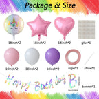 Heukikt Unicorn Party Decoration Set - 4th Birthday Balloons (Pink/Purple/Rainbow)