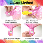 Heukikt Unicorn Party Decoration Set - 4th Birthday Balloons (Pink/Purple/Rainbow)