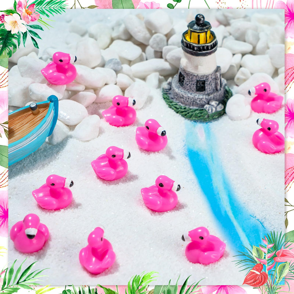 HFAYDZSW 100Pcs Mini Resin Flamingo Figurines – Cake Topper & DIY Decor Set
